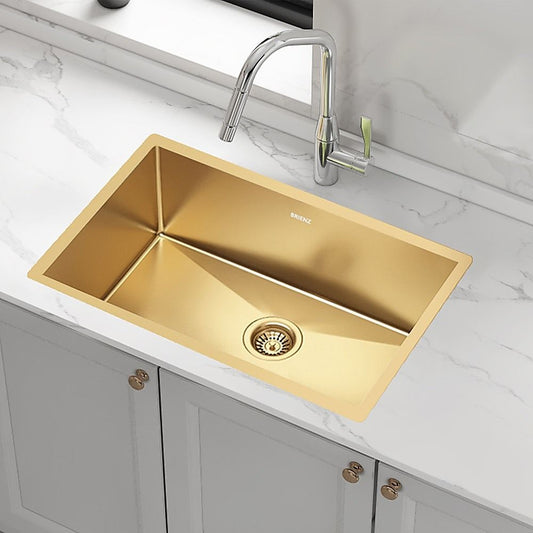 700x450mm Handmade Stainless Steel Undermount / Topmount Kitchen Laundry Sink with Waste V63-846491