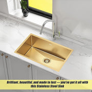 700x450mm Handmade Stainless Steel Undermount / Topmount Kitchen Laundry Sink with Waste V63-846491