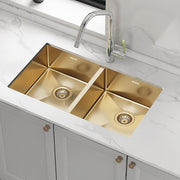 775x450mm Handmade Stainless Steel Undermount / Topmount Kitchen Laundry Sink with Waste V63-846511