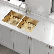 775x450mm Handmade Stainless Steel Undermount / Topmount Kitchen Laundry Sink with Waste V63-846511