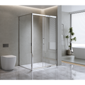 150mm Adjustable (2000x800mm) Single Door Corner Sliding Glass Shower Screen in Chrome V63-846551