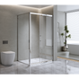 150mm Adjustable (2000x800mm) Single Door Corner Sliding Glass Shower Screen in Chrome V63-846551