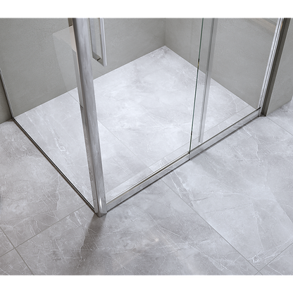 150mm Adjustable (2000x800mm) Single Door Corner Sliding Glass Shower Screen in Chrome V63-846551