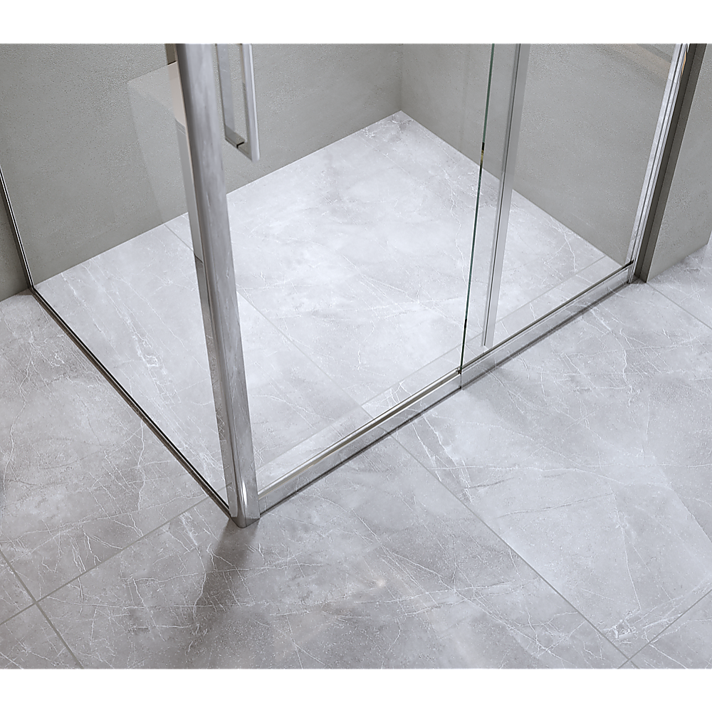 150mm Adjustable (2000x920mm) Single Door Corner Sliding Glass Shower Screen in Chrome V63-846571