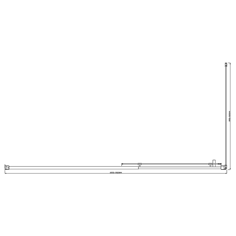 150mm Adjustable (2000x920mm) Single Door Corner Sliding Glass Shower Screen in Chrome V63-846571