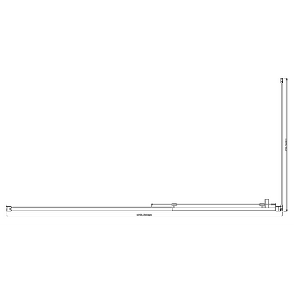 150mm Adjustable (2000x800mm) Single Door Corner Sliding Glass Shower Screen in Chrome V63-846631
