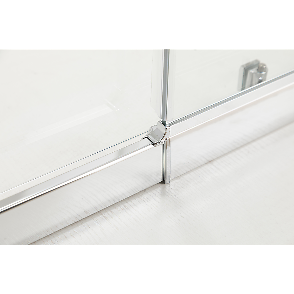 150mm Adjustable (2000x800mm) Single Door Corner Sliding Glass Shower Screen in Chrome V63-846651