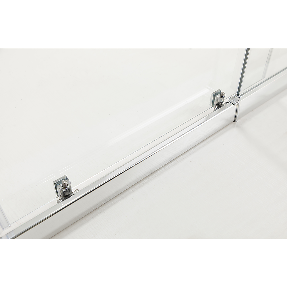 150mm Adjustable (2000x1010mm) Single Door Corner Sliding Glass Shower Screen in Chrome V63-846691