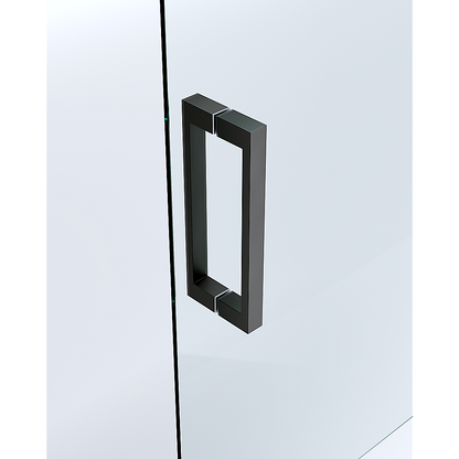 150mm Adjustable (1700x800mm) Single Door Corner Sliding Glass Shower Screen in Black V63-846701