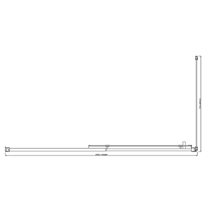 150mm Adjustable (1700x800mm) Single Door Corner Sliding Glass Shower Screen in Black V63-846701