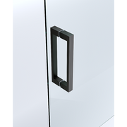 150mm Adjustable (2000x1010mm) Single Door Corner Sliding Glass Shower Screen in Black5 V63-846751