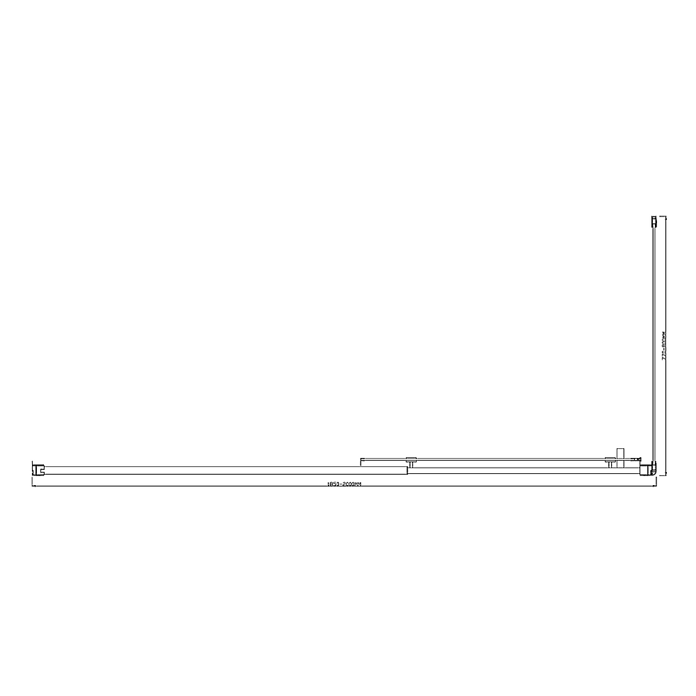150mm Adjustable (2000x800mm) Single Door Corner Sliding Glass Shower Screen in Black V63-846771