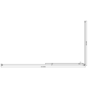 150mm Adjustable (2000x1010mm) Single Door Corner Sliding Glass Shower Screen in Black V63-846871