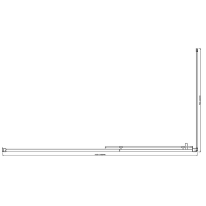 150mm Adjustable (2000x1010mm) Single Door Corner Sliding Glass Shower Screen in Black V63-846871