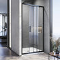 120-130cm Adjustable Wall to Wall Sliding Glass Shower Door in Black V63-846981