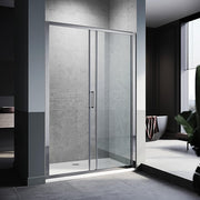 170-185cm Adjustable Wall to Wall Sliding Glass Shower Door in Chrome V63-847091