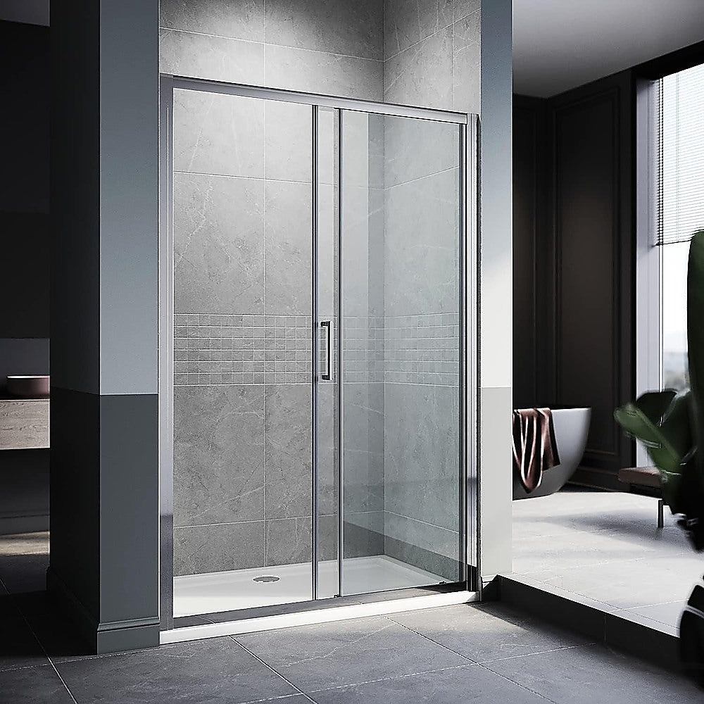 170-185cm Adjustable Wall to Wall Sliding Glass Shower Door in Chrome V63-847091
