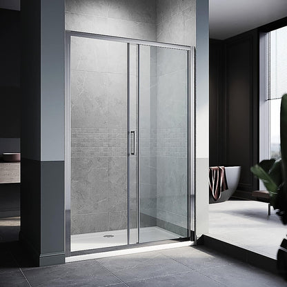 170-185cm Adjustable Wall to Wall Sliding Glass Shower Door in Chrome V63-847091