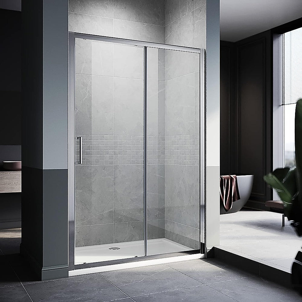 170-185cm Adjustable Wall to Wall Sliding Glass Shower Door in Chrome V63-847091
