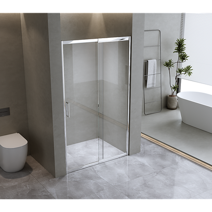 155-170cm Adjustable Wall to Wall Sliding Glass Shower Door in Chrome V63-847111