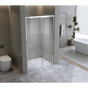 155-170cm Adjustable Wall to Wall Sliding Glass Shower Door in Chrome V63-847111