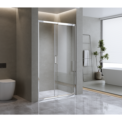 155-170cm Adjustable Wall to Wall Sliding Glass Shower Door in Chrome V63-847111