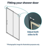 170-185cm Adjustable Wall to Wall Sliding Glass Shower Door in Chrome V63-847151
