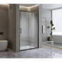170-185cm Adjustable Wall to Wall Sliding Glass Shower Door in Black V63-847181