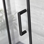 185-200cm Adjustable Wall to Wall Sliding Glass Shower Door in Black V63-847191