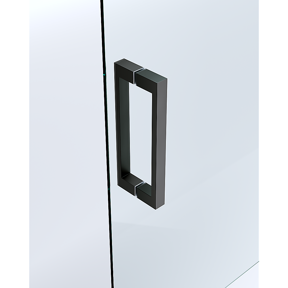 170-185cm Adjustable Wall to Wall Sliding Glass Shower Door in Black V63-847211