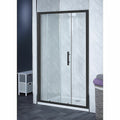 185-200cm Adjustable Wall to Wall Sliding Glass Shower Door in Black V63-847251
