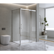 Adjustable 1400x800mm Single Door Corner Sliding Glass Shower Screen in Chrome V63-847601