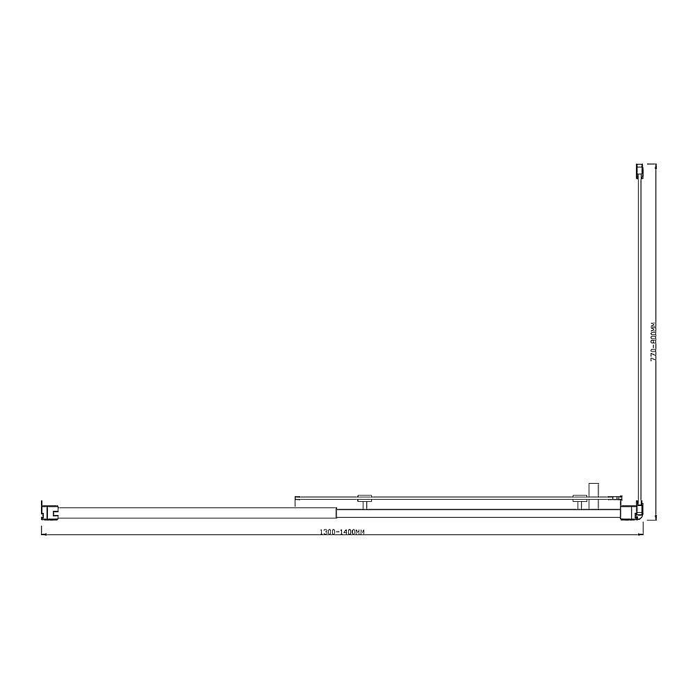 Adjustable 1400x800mm Single Door Corner Sliding Glass Shower Screen in Chrome V63-847601