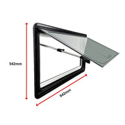 RV Caravan Camper Van Hinged Push Out Window Motorhome Exit Window 900mm x 500mm V63-847631