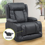 Lift Heated Leather Recliner Electric Massage Chair with USB port V63-847651