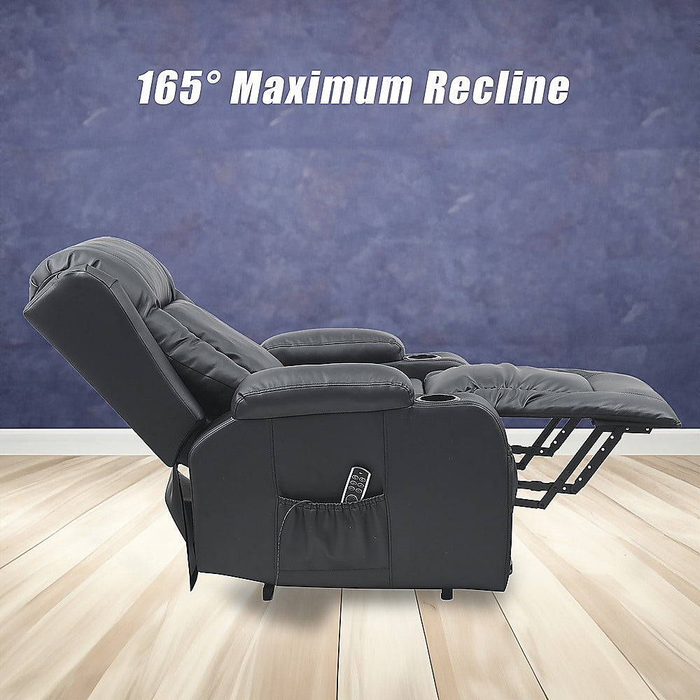 Lift Heated Leather Recliner Electric Massage Chair with USB port V63-847651