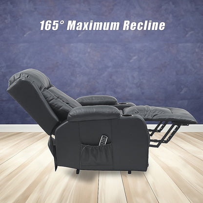 Lift Heated Leather Recliner Electric Massage Chair with USB port V63-847651