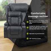 Lift Heated Leather Recliner Electric Massage Chair with USB port V63-847651
