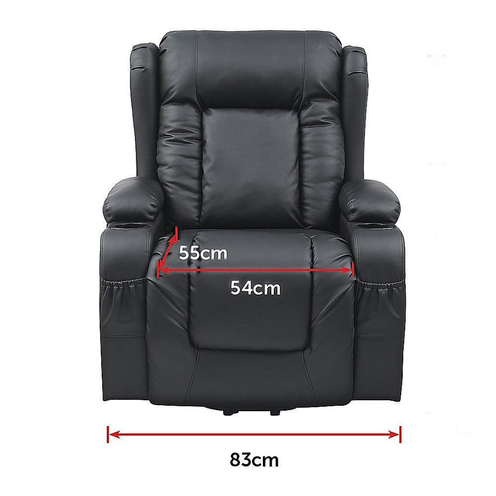 Lift Heated Leather Recliner Electric Massage Chair with USB port V63-847651