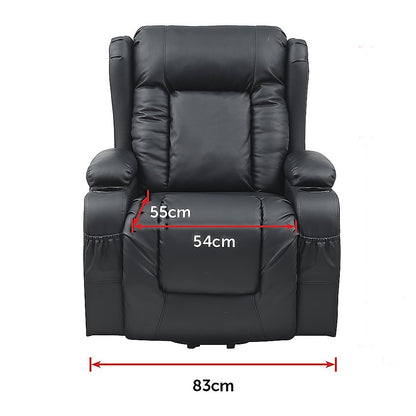 Lift Heated Leather Recliner Electric Massage Chair with USB port V63-847651