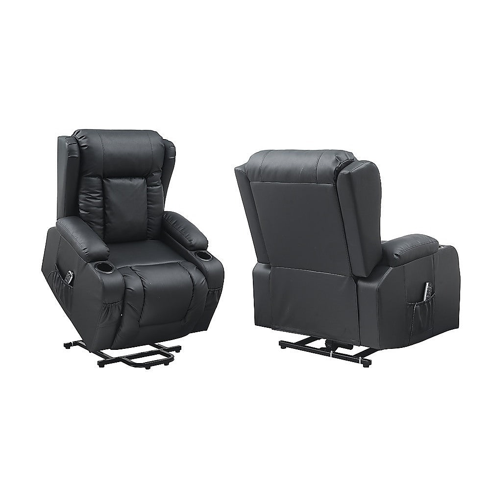 Lift Heated Leather Recliner Electric Massage Chair with USB port V63-847651
