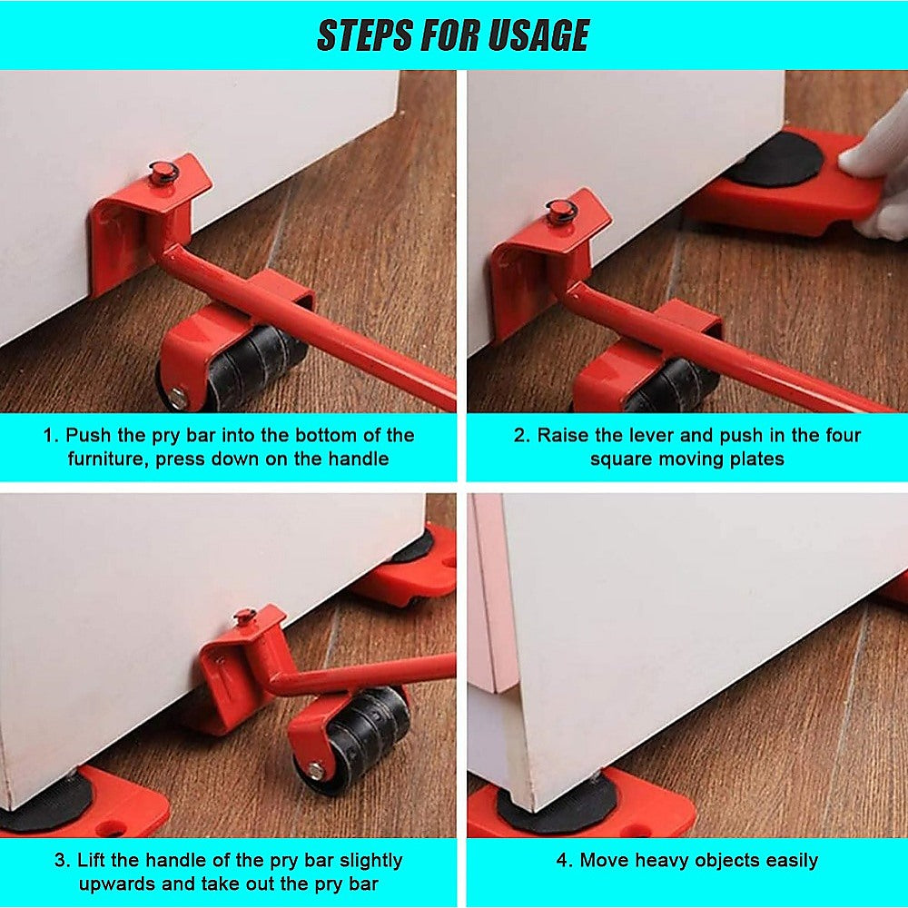 4 X All-purpose Dolly Plastic Heavy Duty Furniture Mover Slider Set V63-847671