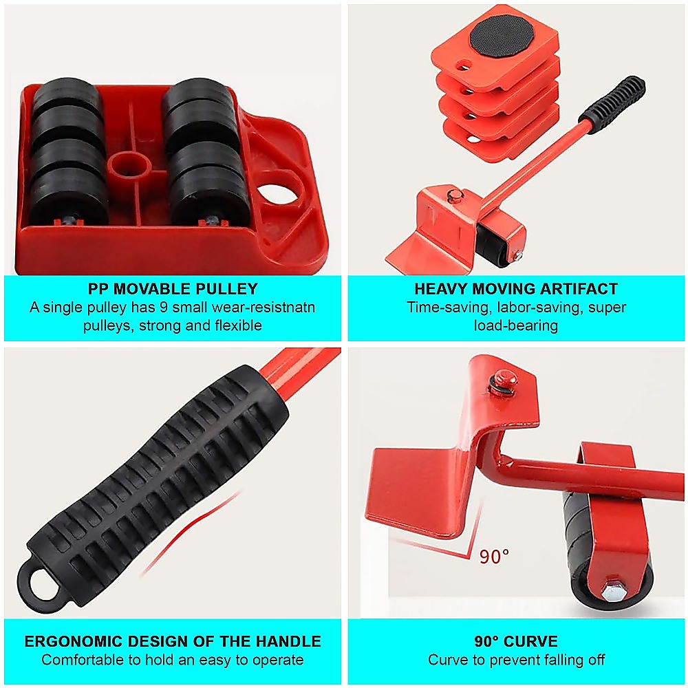4 X All-purpose Dolly Plastic Heavy Duty Furniture Mover Slider Set V63-847671