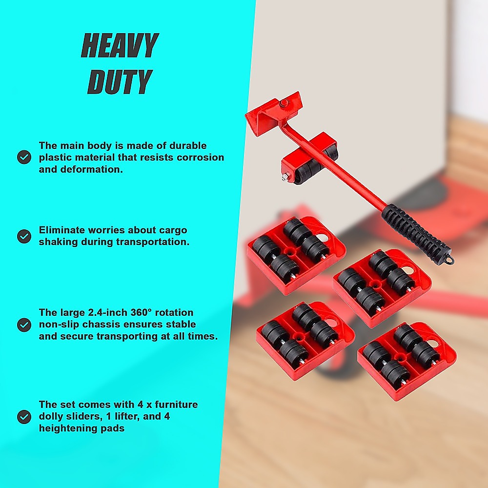 4 X All-purpose Dolly Plastic Heavy Duty Furniture Mover Slider Set V63-847671