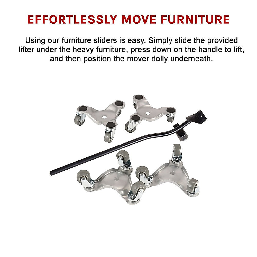 4 X All-purpose Dolly Metal Heavy Duty Furniture Mover Slider Set V63-847681