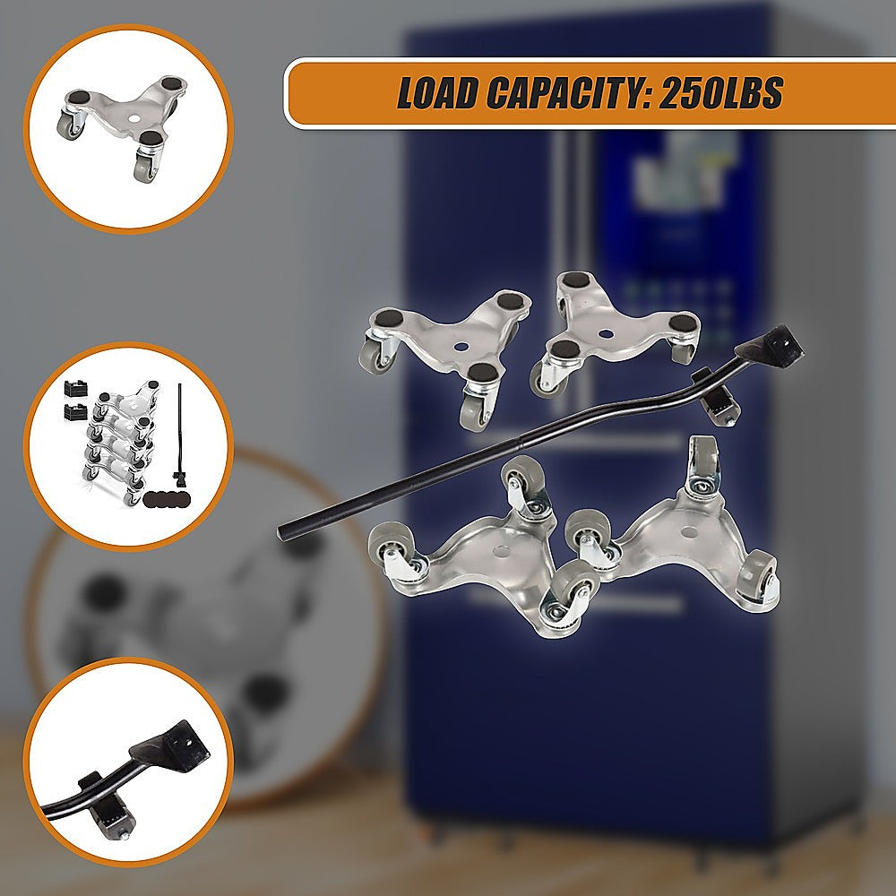 4 X All-purpose Dolly Metal Heavy Duty Furniture Mover Slider Set V63-847681