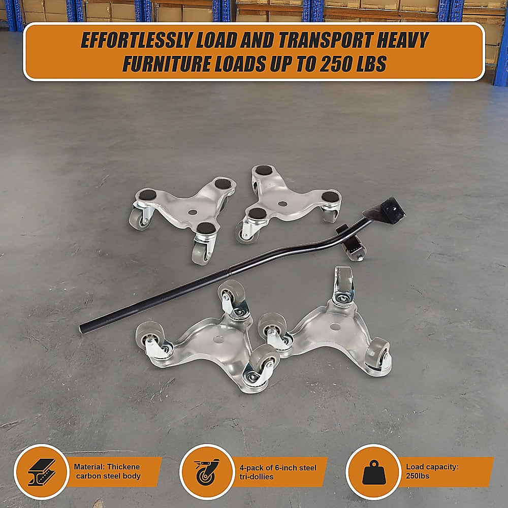 4 X All-purpose Dolly Metal Heavy Duty Furniture Mover Slider Set V63-847681
