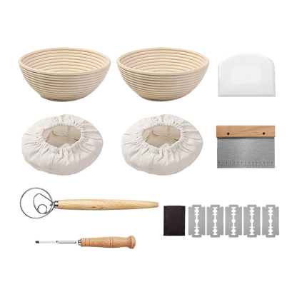 2 x 9" Sourdough Bread Proofing Set Bread Making Kit Round Bowls V63-847701