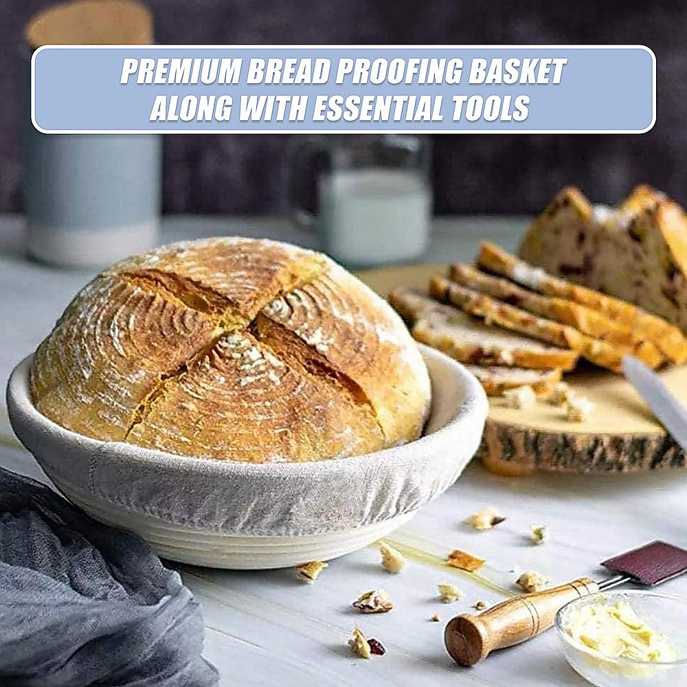 2 x 9" Sourdough Bread Proofing Set Bread Making Kit Round Bowls V63-847701
