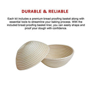 2 x 9" Sourdough Bread Proofing Set Bread Making Kit Round Bowls V63-847701